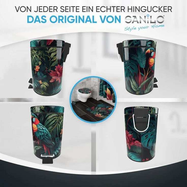 Sanilo Kosmetikeimer mit Motiv, viele schöne Bad Mülleimer zur Auswahl, 3 Liter, Abfalleimer mit Absenkautomatik & Innenbehälter – Bild 3