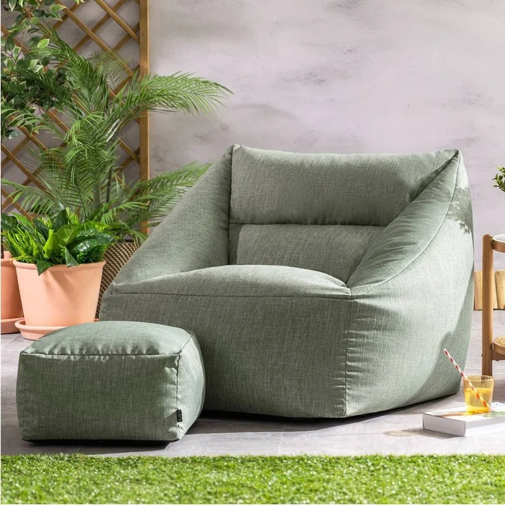 icon Sitzsack Sessel Outdoor mit Hocker „Natalia" (Spar-Set, 1 x Sitzsack-Sessel, 1 x Fußhocker), Sitzsack XXL, Made in Germany, für Erwachsene & Kinder, mit Füllung – Bild 2