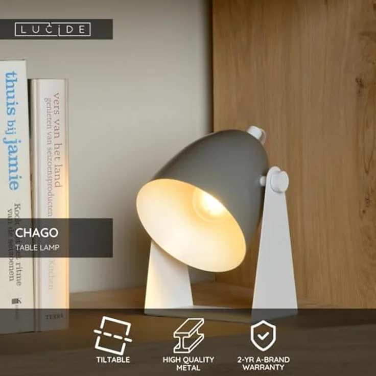 LUCIDE CHAGO - Tischlampe - 1xE14 - Grau – Bild 5