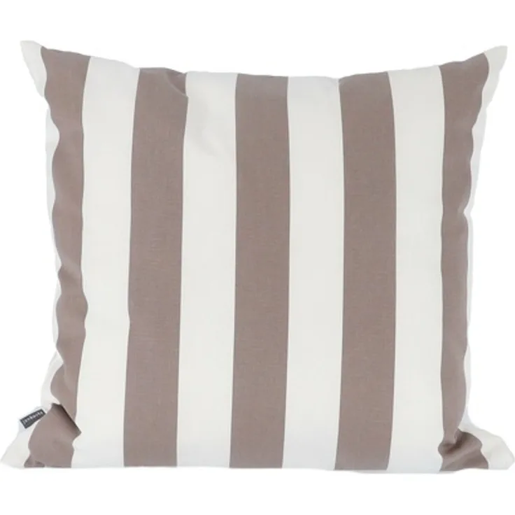 Kissen SOMNIA Streifen weiß/taupe 48 x 48 cm
