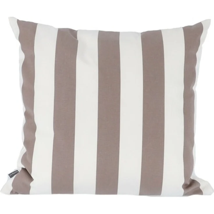 Kissen SOMNIA Streifen weiß/taupe 48 x 48 cm – Bild 1