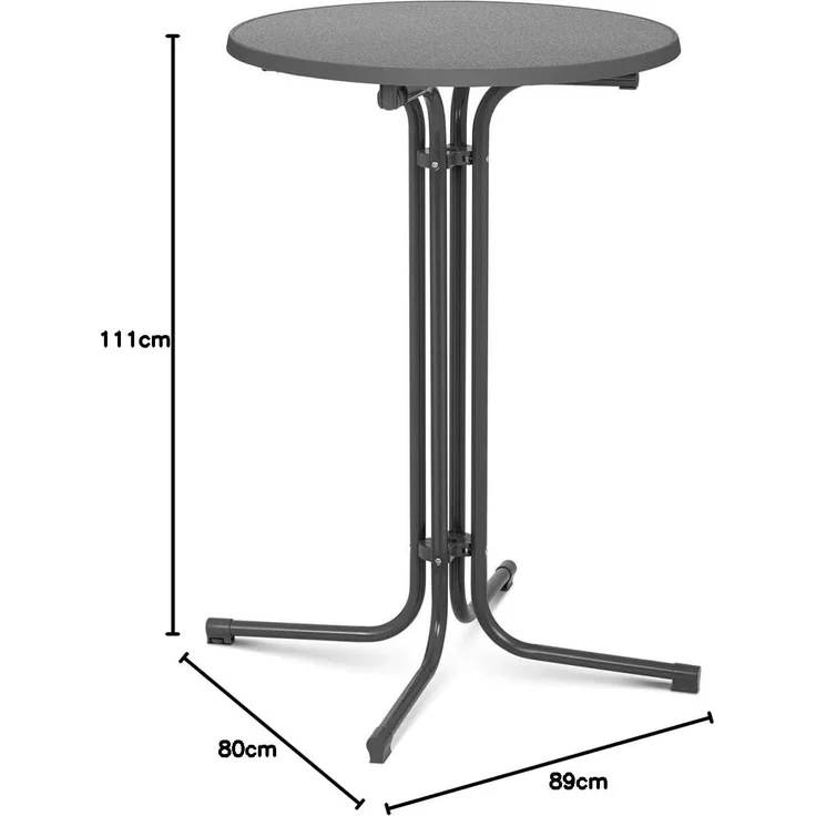 Royal Catering Bistrotisch Ø 80 cm Stehtisch klappbar Bistro Tisch Bartisch Gastro rund grau – Bild 2