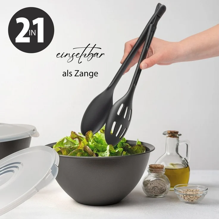 Hausfelder Salatbesteck Salatbesteck zweiteilig (Schwarz) (2-tlg) – Bild 2