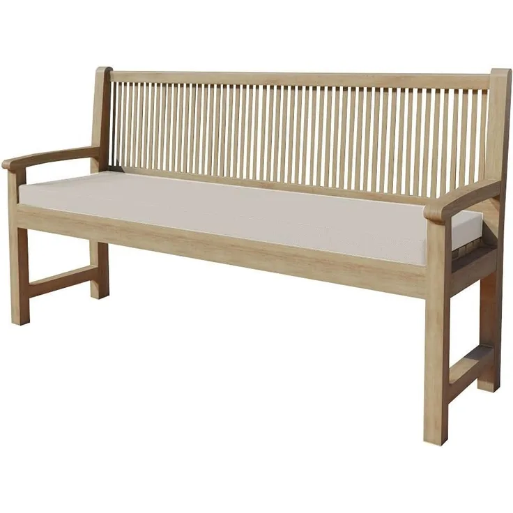 chilly pilley Bankkissen Bankauflage Polsterauflage Reißverschluss mit Schlaufen Kissen für Gartenbank Gartenbankauflage für Gartenmöbel Sitzkissen & Rückenkissen Outdoor (120 x 40 x 5, Cremefarbig)
