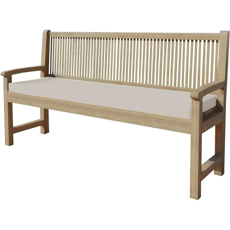 chilly pilley Bankkissen Bankauflage Polsterauflage Reißverschluss mit Schlaufen Kissen für Gartenbank Gartenbankauflage für Gartenmöbel Sitzkissen & Rückenkissen Outdoor (120 x 40 x 5, Cremefarbig) – Bild 1
