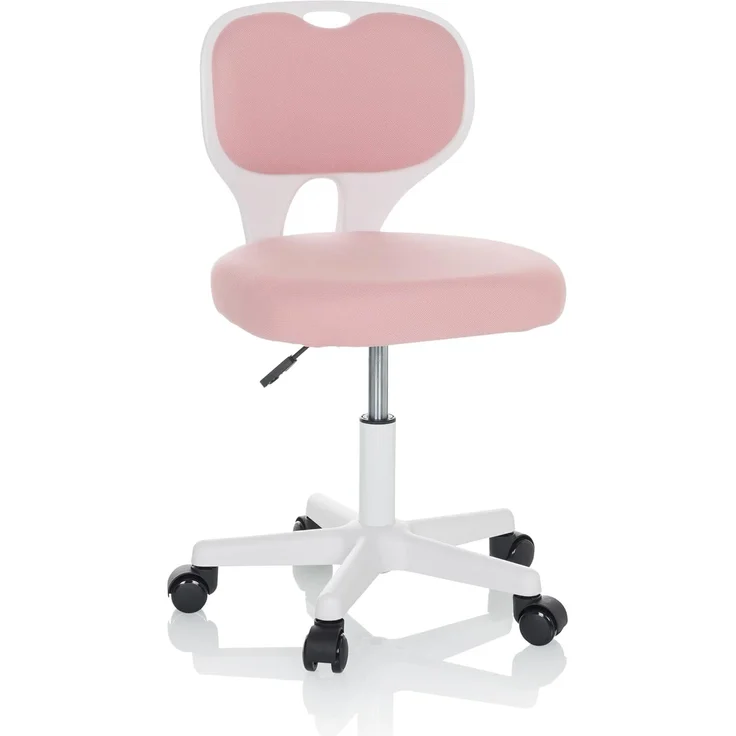 hjh OFFICE Kinder Schreibtischstuhl KIDDY TOP W Kinderbürostuhl Stoff Drehstuhl, mitwachsend, Rosa, 736425