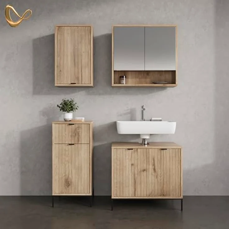 Livinity® Badmöbel-Set ATERNO, Viking Oak, 2 Teile – Bild 3