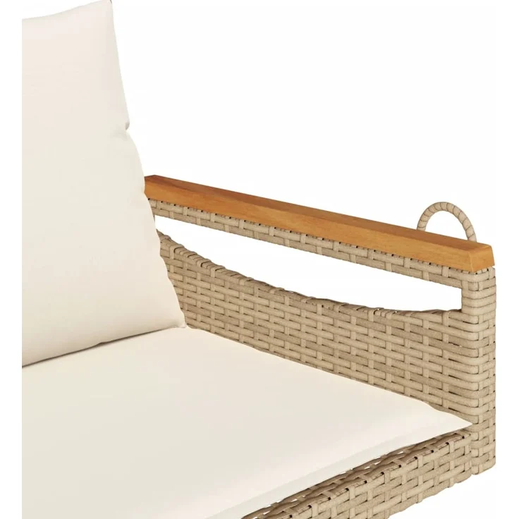 vidaXL Hängebank mit Kissen Beige 109x62x40 cm Poly Rattan 368148 – Bild 7