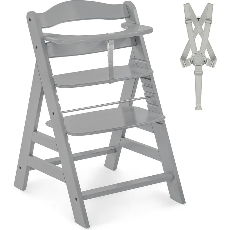 Hauck 'Alpha+' Treppenhochstuhl, grau, ab 6 Monaten, mitwachsend, höhenverstellbar, bis 90 kg belastbar