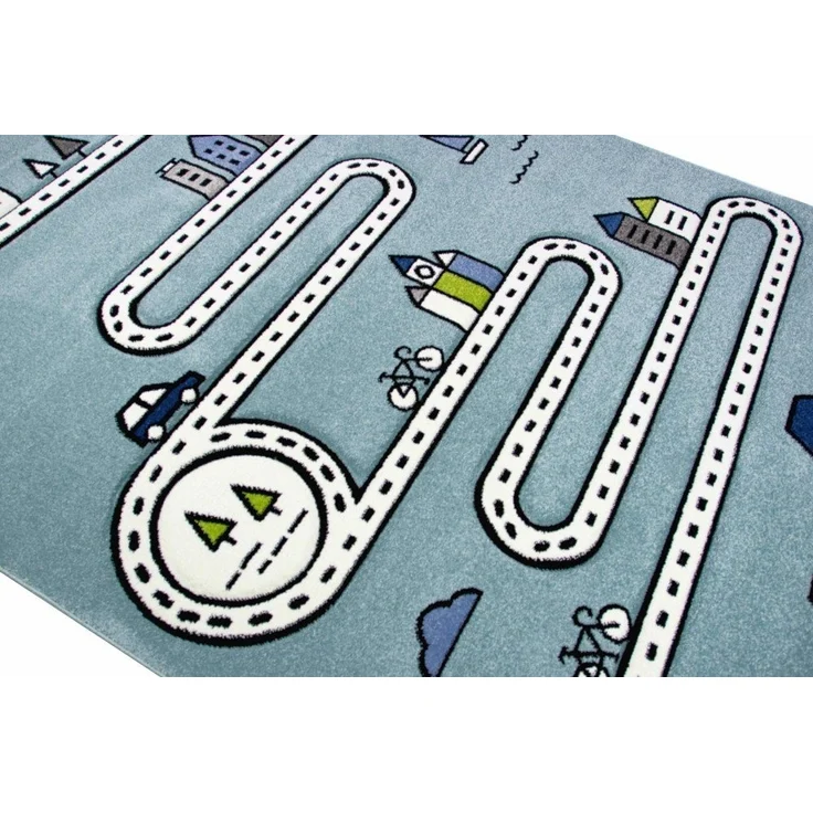 Carpetia Kinderteppich Teppich Kinderzimmer Kinderteppich Straßenteppich blau, rechteckig, Höhe: 15 mm – Bild 3