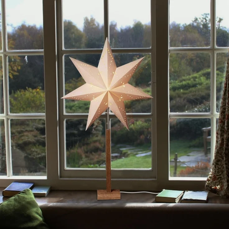 Star Stern Karo Mini Material: Holz/Papier, Farbe beige, Höhe, 55 x 34 cm – Bild 6