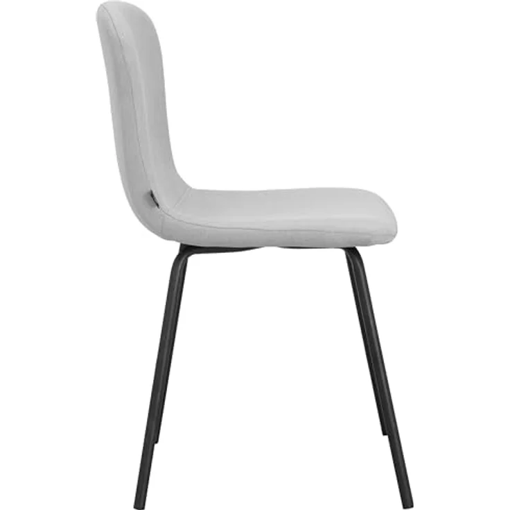 Ulmar Esszimmerstuhl 2er Set, Stoff Hellgrau, Polsterstuhl mit schwarzen Metallbeinen, moderner Essstuhl für Küche, Esszimmer und Wohnzimmer, 44 x 52 x 80 cm – Bild 3