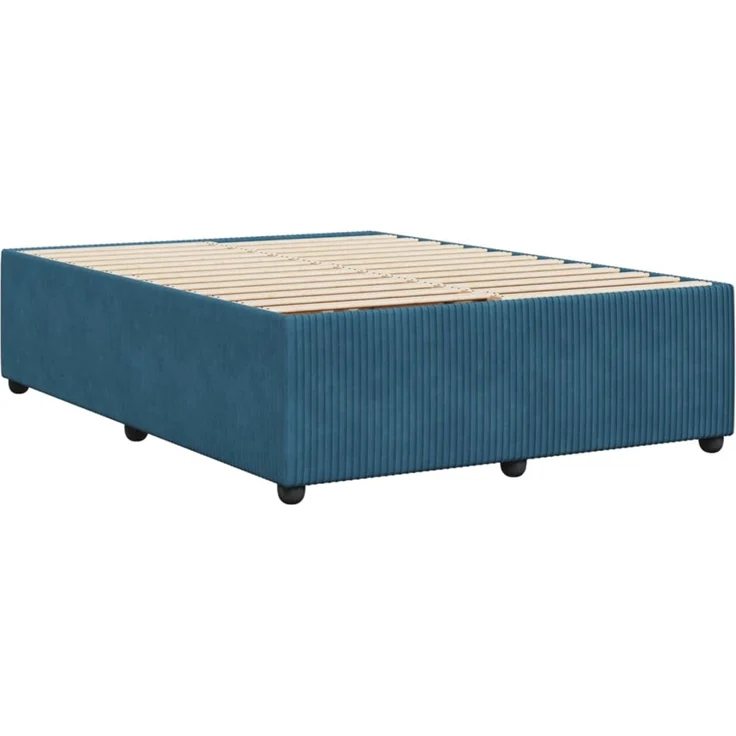 vidaXL Bettgestell Blau 140x200 cm Samt 3285016 – Bild 6