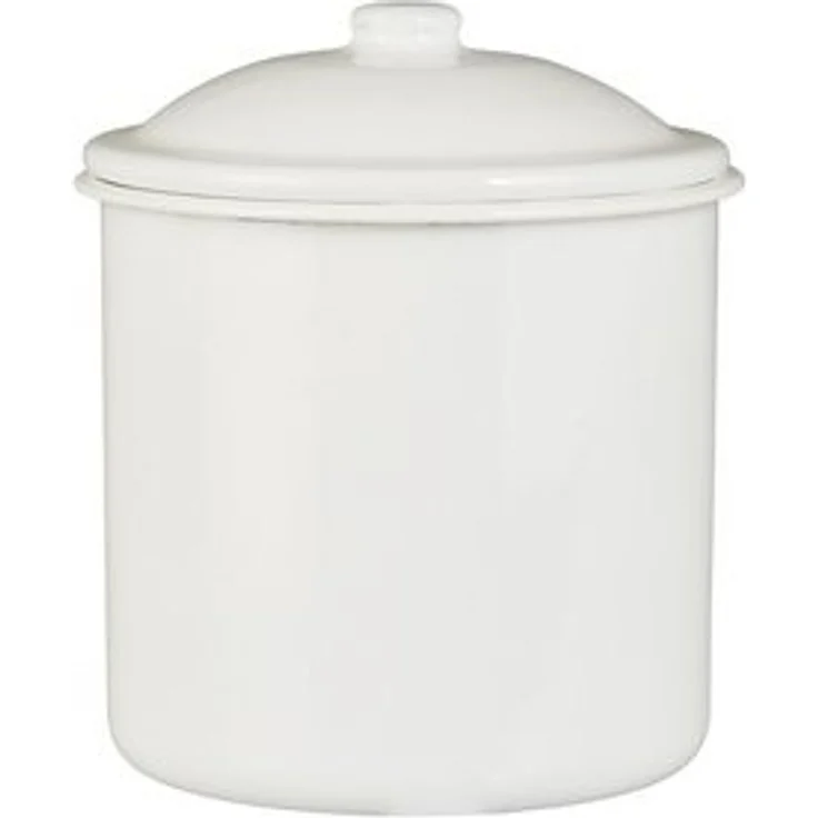 Ib Laursen - Dose Krug mit Deckel Vorratsdose H 15cm D 13cm Emaille Weiß 0471-11 – Bild 6