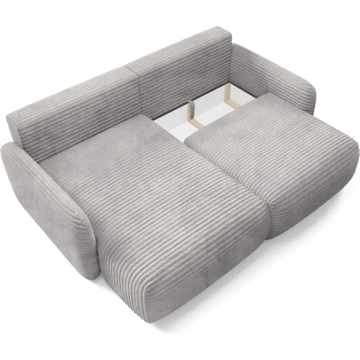 Ecksofa Schlafsofa Sofa SIMONE in Stoff Ambience Grau Ottomane Links – Bild 4