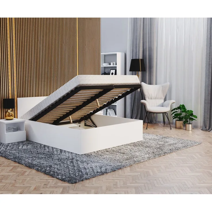 FDM Bettgestell moderner Bettrahmen Doppelbett 120x200, 140x200, 160x200, 180x200cm (Elternbett Doppelbett Gästebett, ohne Matratze inklusive Lattenrost), in vielen Farben erhältlich, sofort Lieferbar