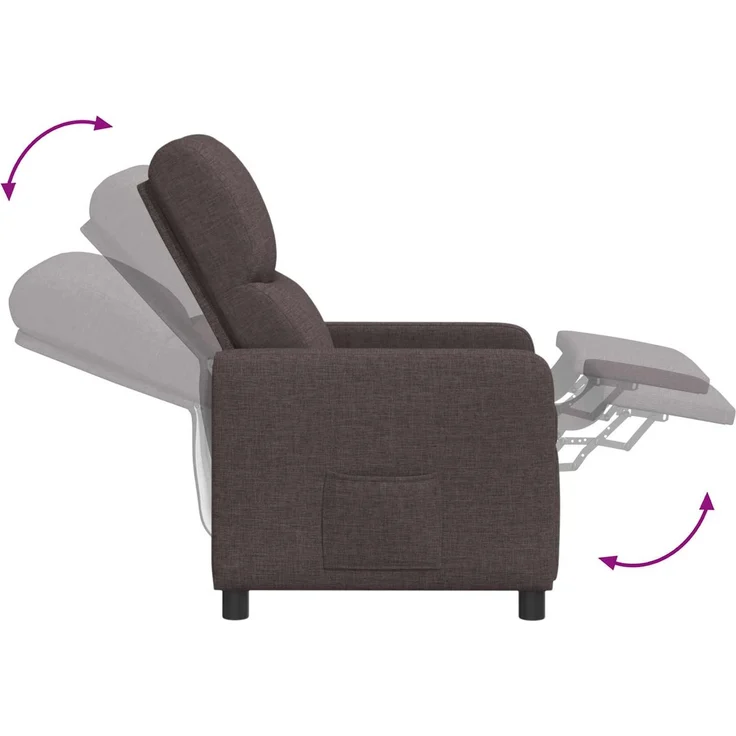 vidaXL Liegesessel Dunkelbraun Polyester 42034821 – Bild 7