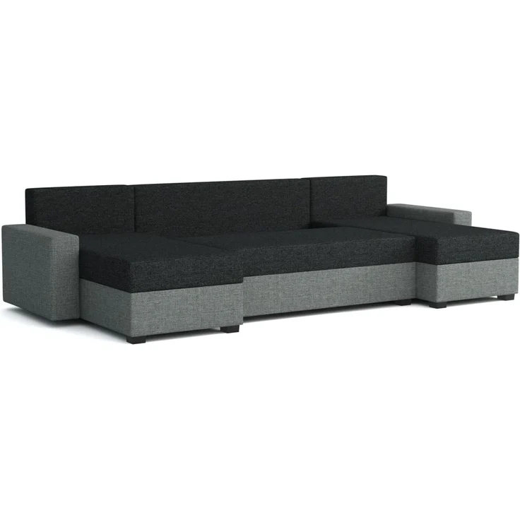 Wohnlandschaft Schlafsofa Sofa HEDVIG LUX Stoff Manila Rot- Schwarz – Bild 3
