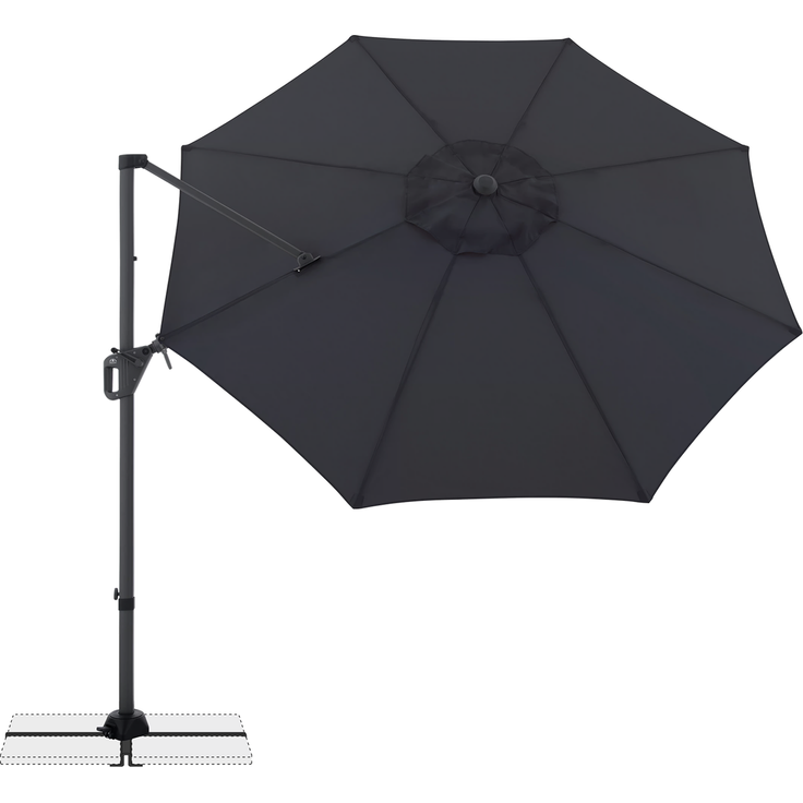 Doppler Sonnenschirm / Ampelschirm "LIFE 310 Side", anthrazit, Ø 310 cm – Bild 10