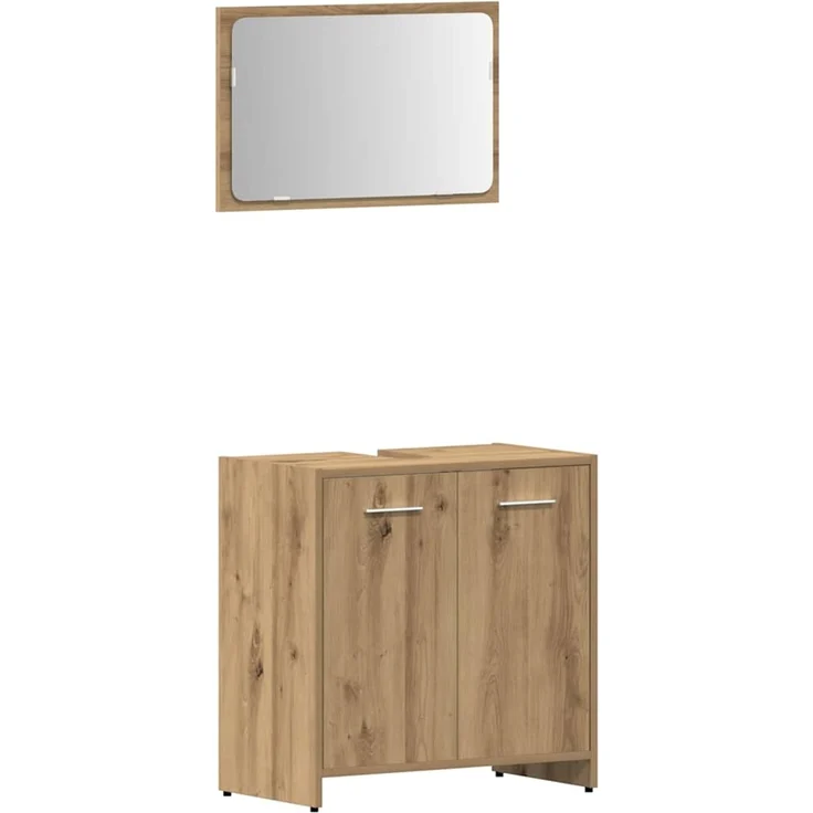 vidaXL 4-tlg. Badmöbel-Set Artisan-Eiche Holzwerkstoff 3328554 – Bild 5