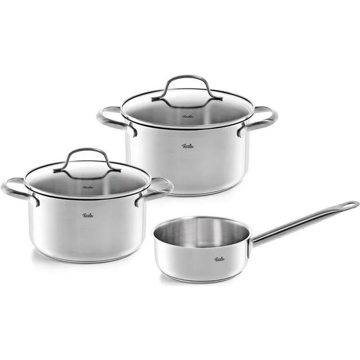 Fissler San Francisco Topf-Set 3-tlg. Induktion mit Glasdeckel Edelstahl – Bild 4