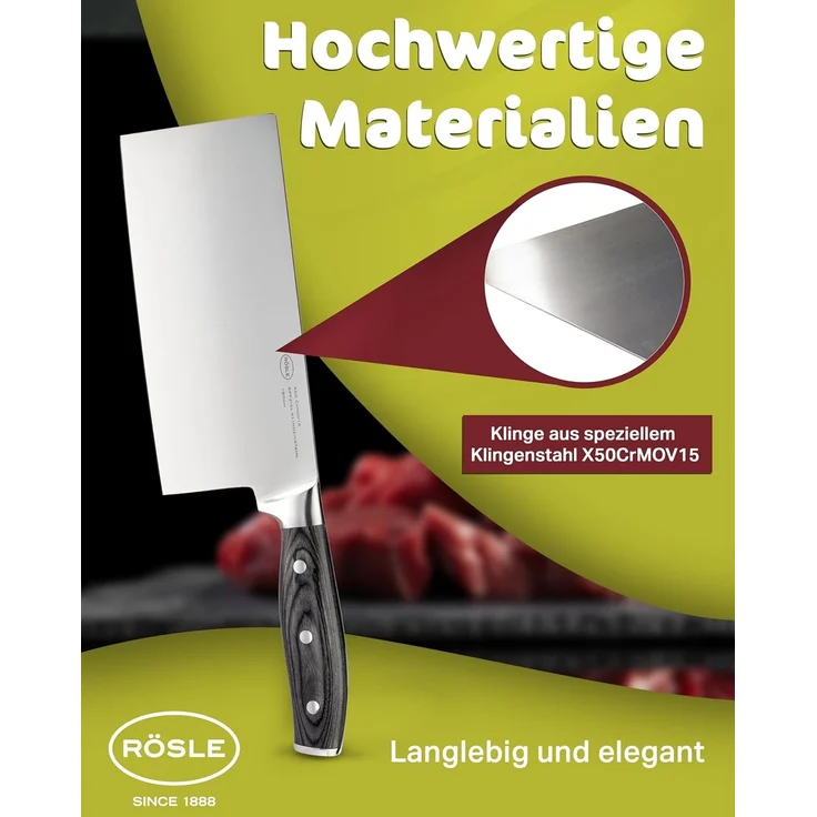 RÖSLE Kochmesser WOLFGREY Chinesisches Kochmesser 18cm – Bild 3