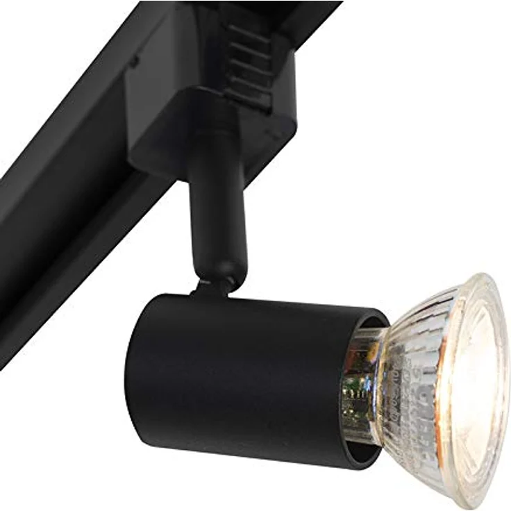 QAZQA Modern Schienensystem Komplettset, 5-flammiger Deckenspot mit GU10 Fassung, dimmbar, Schwarz, für Innenräume – Bild 4