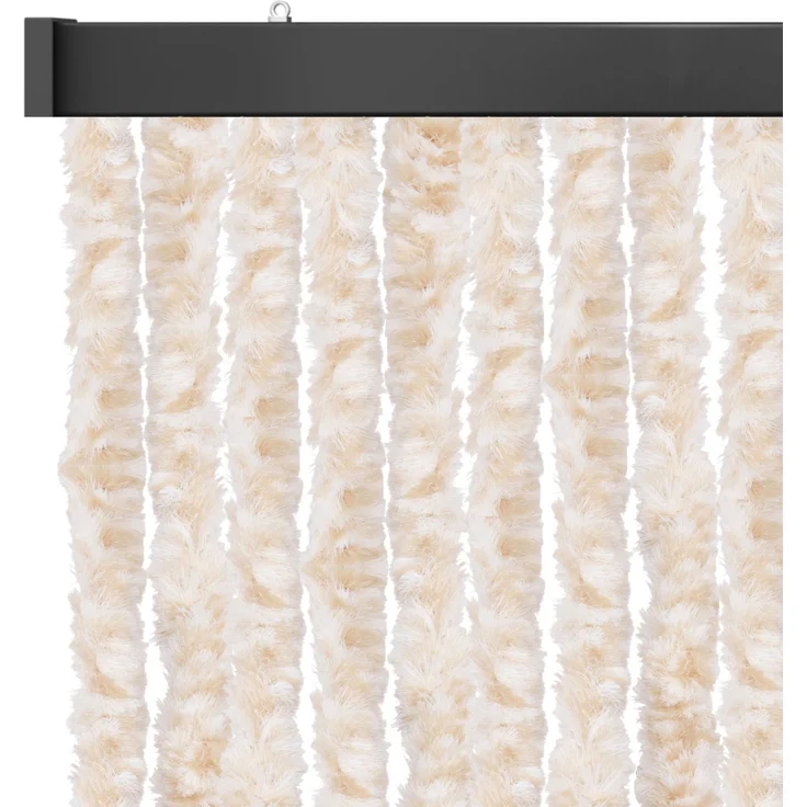 Flauschvorhang 80x200 cm in Meliert beige - weiß, perfekter Insekten- und Sichtschutz für Ihre Balkon- und Terrassentür, viele Farben – Bild 1