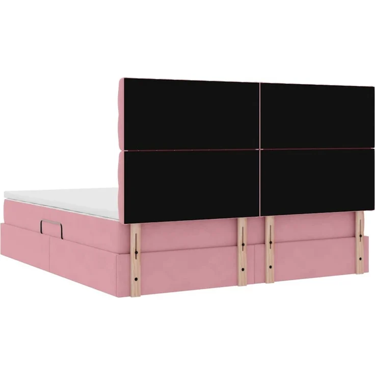 vidaXL LED-Speicherbett mit Matratze Rosa 160 x 200 cm Samt 3372740 – Bild 12