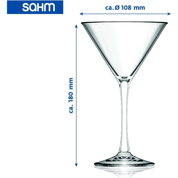 SAHM Martiniglas Martini Gläser 6er Set - 225ml Martini Glas, Cocktailgläser, Sensorik Glas – Bild 3