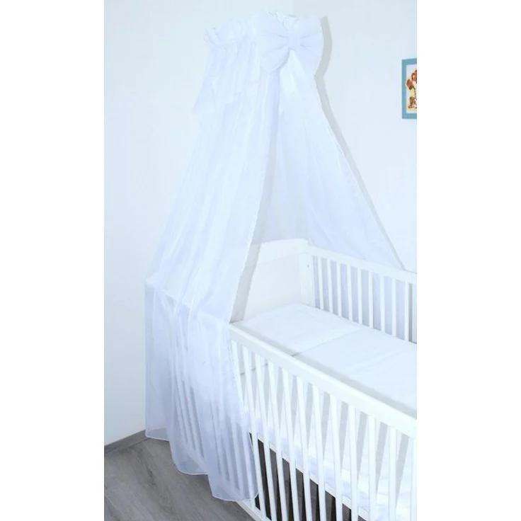 Primawela Betthimmel Betthimmel aus weißem Chiffon mit Baumwollabschluss Baby Kinder Bett – Bild 2