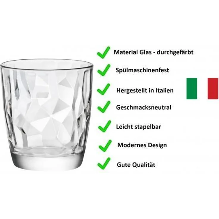 Wassergläser 30,5cl Diamond Transparent - 6 Stück – Bild 3