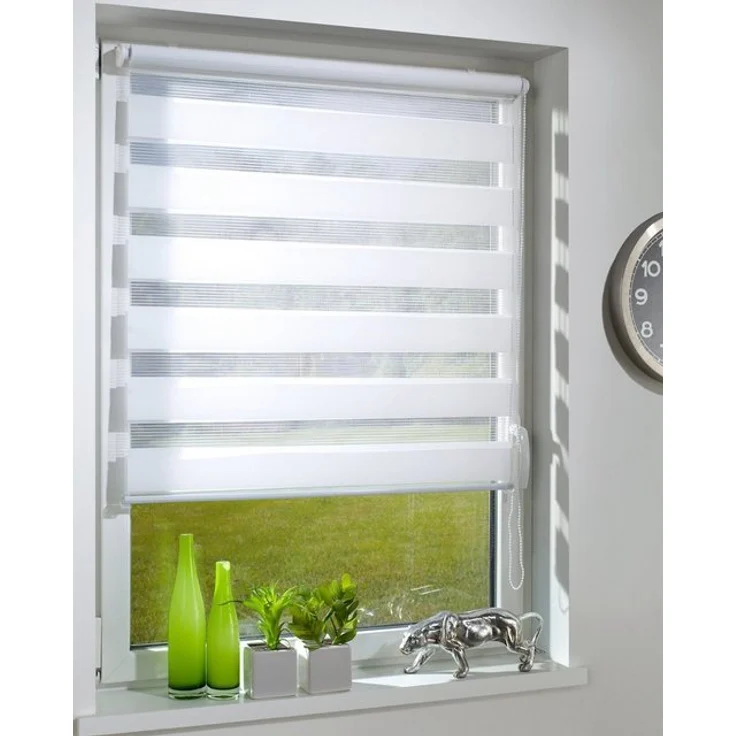 Doppelrollo Duo-Doppelrollo KLEMMFIX, DécoProfi, Lichtschutz, mit Bohren/ohne Bohren, Fenster- oder Wandmontage, abwechselnd transparent und blickdicht gewebtes Textil – Bild 4