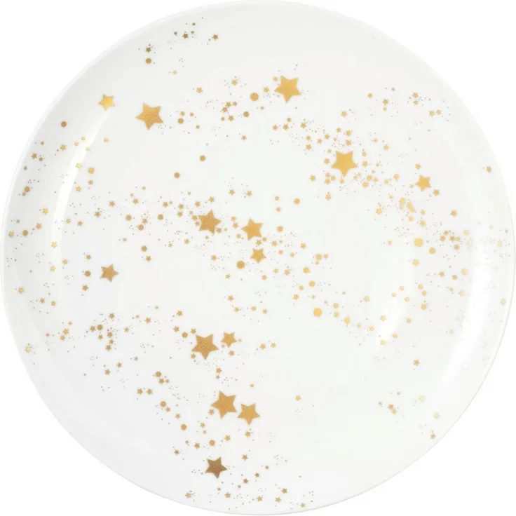 Seltmann Weiden Frühstücksteller Liberty - Golden Stars, (1 St), Teller rund 22,5 cm