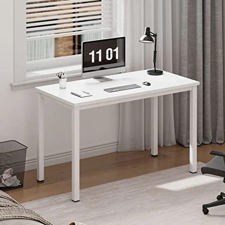 SogesHome Computertisch 80x40 cm Kompakter Schreibtisch Büroschreibtisch Eckschreibtisch für den kleinen Schreibtisch im Home Office, weiß AC3DW-8040-SH – Bild 2
