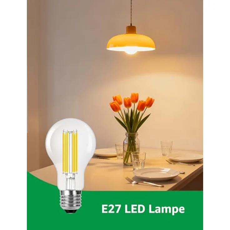 Lepro Energieklasse A E27 LED Warmweiss, 7.2W 1521 Lumen Glühbirne E27, Nicht Dimmbar, A60 Led Birne, 2700 Kelvin Warmweiß, 300° Abstrahlwinkel Energiesparlampe, ersetzt 100W Leuchtmittel, 1 Stück – Bild 9