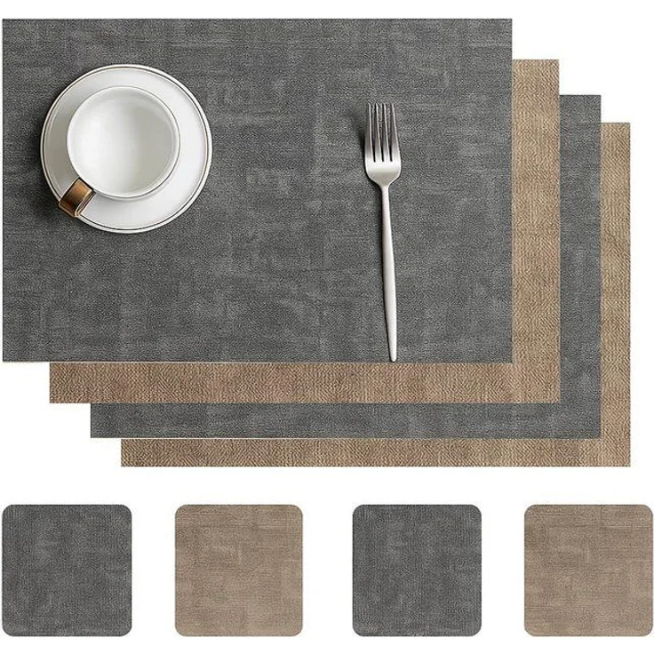 Youyijia Platzset Tischsets Abwaschbar – Doppelseitige Platzsets aus Kunstleder – Bild 4