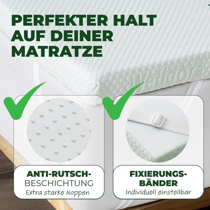 Welldora, Topper BRAUCHT 7–10 Tage, UM Sich GANZ ZU ENTFALTEN, 5 cm hoch, - Memory Foam, (Weich & Druckentlastend, für Harte Matratze), Matratzentopper für Seiten- & Rückenschläfer – Bild 6