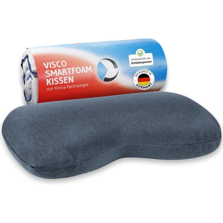 NuMOON QuickDry-Anpassbares stützendes Kopfkissen mit Bambus-Aktivkohle aus ViscoSchaum