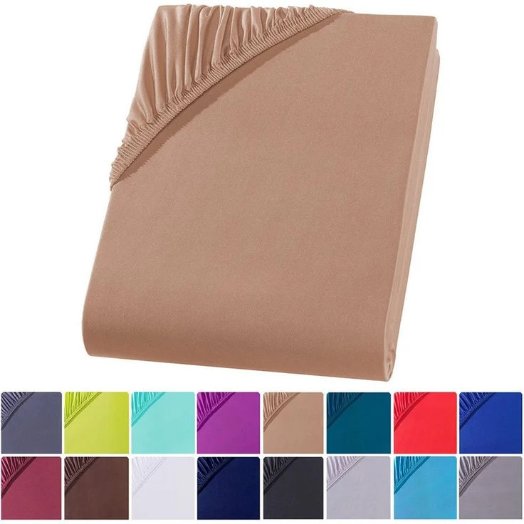 Visaggio Spannbettlaken Mikrofaser Spannbetttuch Bettlaken 90x200 140x200 180x200 200x220, Microfaser, Gummizug: rundum, viele Größen und Farben, Steghöhe 30 cm für Matratzenhöhen bis 22 cm – Bild 1