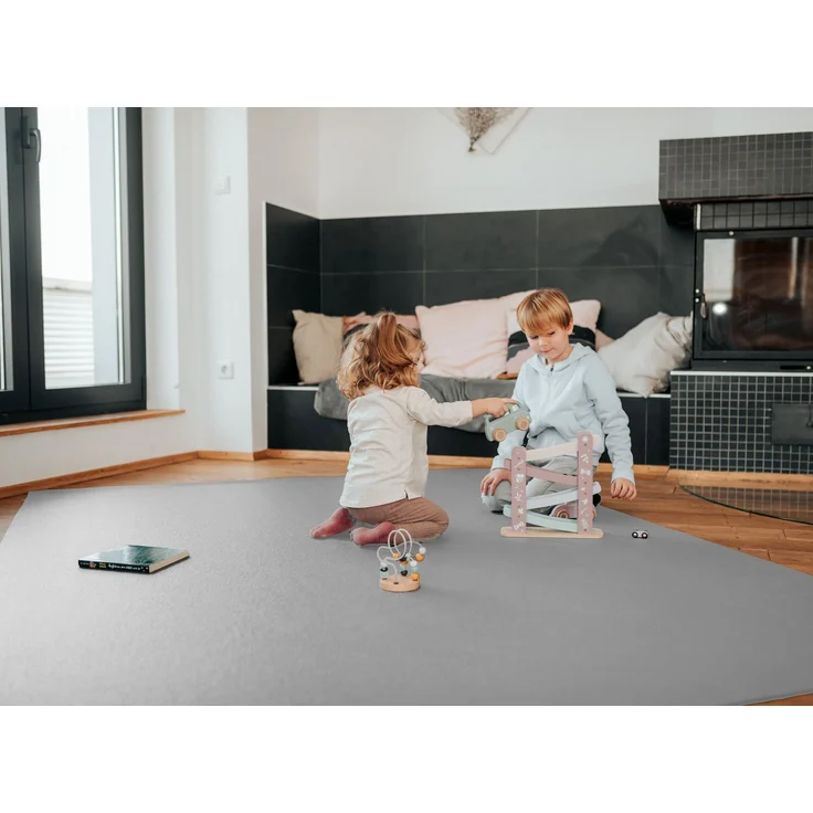 Krabbelmatte Sanosoft 60x100cm Hellgrau | Öko-Tex und in Deutschland produziert - beidseitig rutschfeste Krabbelunterlage – Bild 2