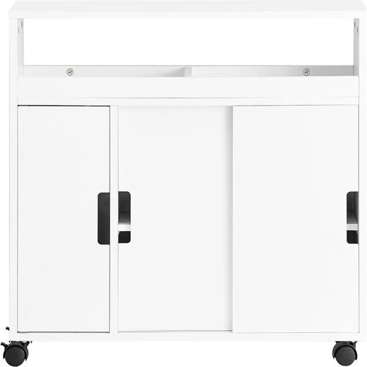 SoBuy BZR02-W Toilettenschrank mit Toilettenpapierhalter, MDF, Lackiert, Weiß, 70 x 71 x 20 cm