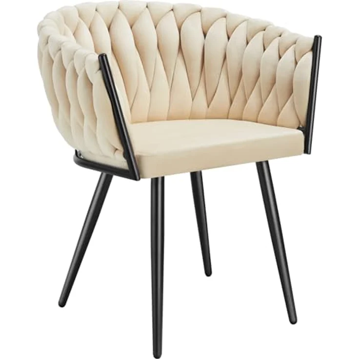 tectake Esszimmerstuhl Astano (2er Set, 2 St), gepolstert, mit Samtbezug, Knotendesign – Bild 7