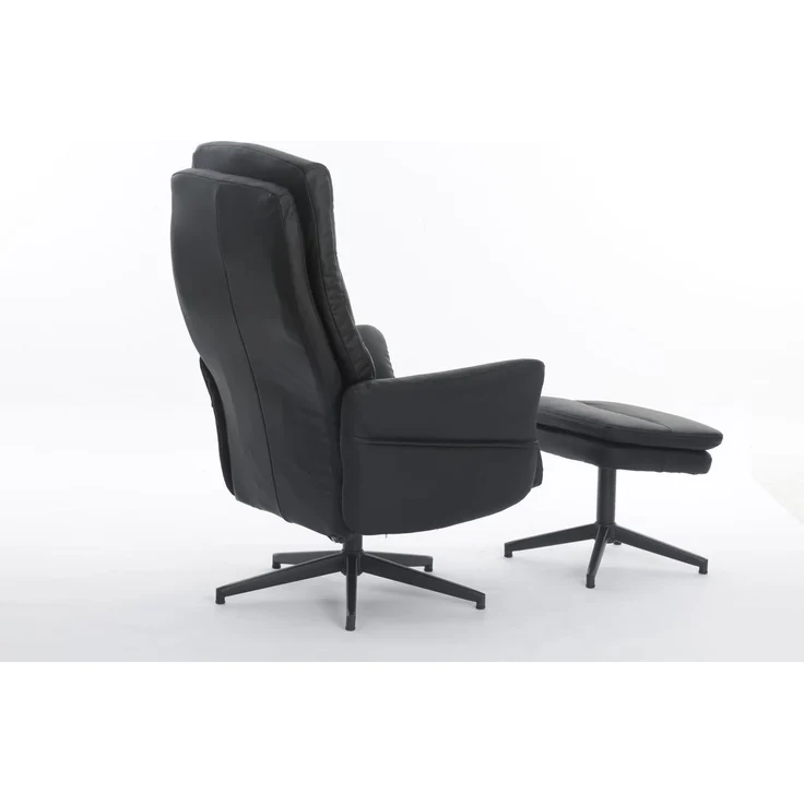 gepolsteter Relaxsessel mit Hocker - dunkelgrau – Bild 9