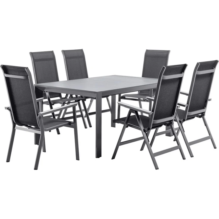 Dehner Gartentisch Ausziehtisch Cleveland, 160/240 x 101 x 76 cm, praktischer Ausziehtisch mit Alugestell und kratzfester Keramik Platte – Bild 2