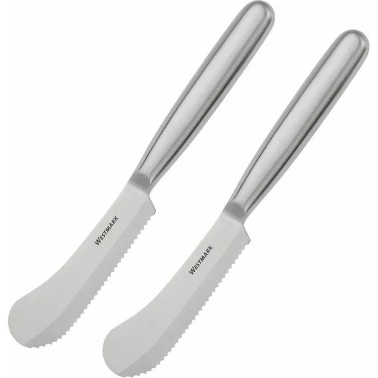 WESTMARK Brötchenmesser 2 Stk, 10 cm Klinge, Frühstücksmesser klassisch, Rostfreier Edelstsahl, Rostfreier Edelstahl, Wellenschliffklinge