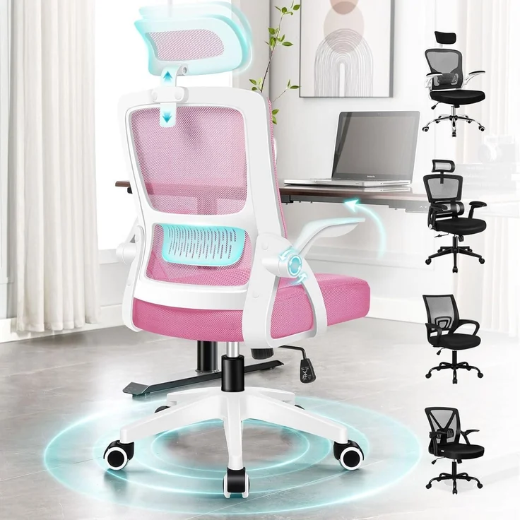 Alfordson Büro-Schreibtischstuhl Ergonomisch Heimbüro Netzstuhl Lordosenstütze – Bild 1