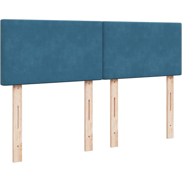 vidaXL Boxspringbett mit Matratze Blau 140x190 cm Samt 3288604 – Bild 10