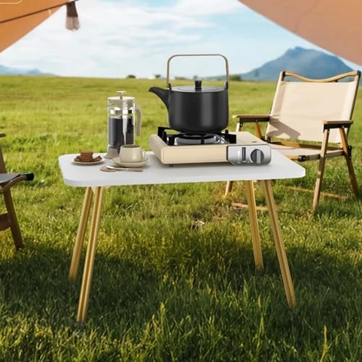 YITAHOME Couchtisch Klappbar, 80 x 40 x 45 cm Tragbarer Couchtische Keine Installation Erforderlich, Beistelltisch für Wohnzimmer Schlafzimmer Büro, Wohnzimmertisch, Weiß – Bild 5