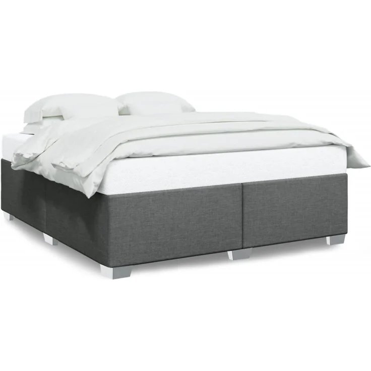vidaXL Bettgestell ohne Matratze Dunkelgrau 200x200 cm Stoff 3284500 – Bild 1